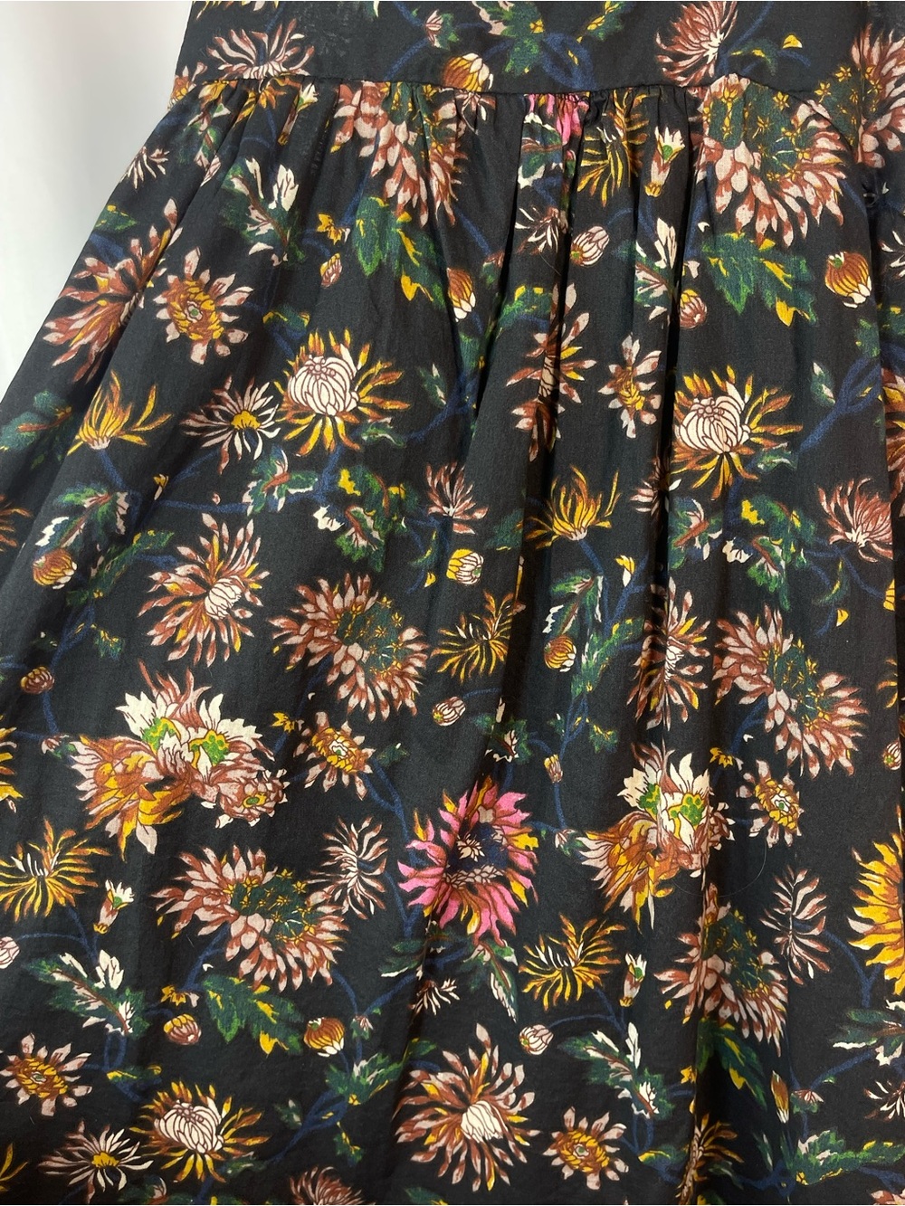 NATURAL LIFE Medium Floral Sunflower Spaghetti-Strap Mini Dress Pockets A Line - Picture 3 of 7